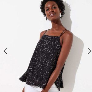 LOFT Black Cross Strap Flared Tank Top - Sz S
